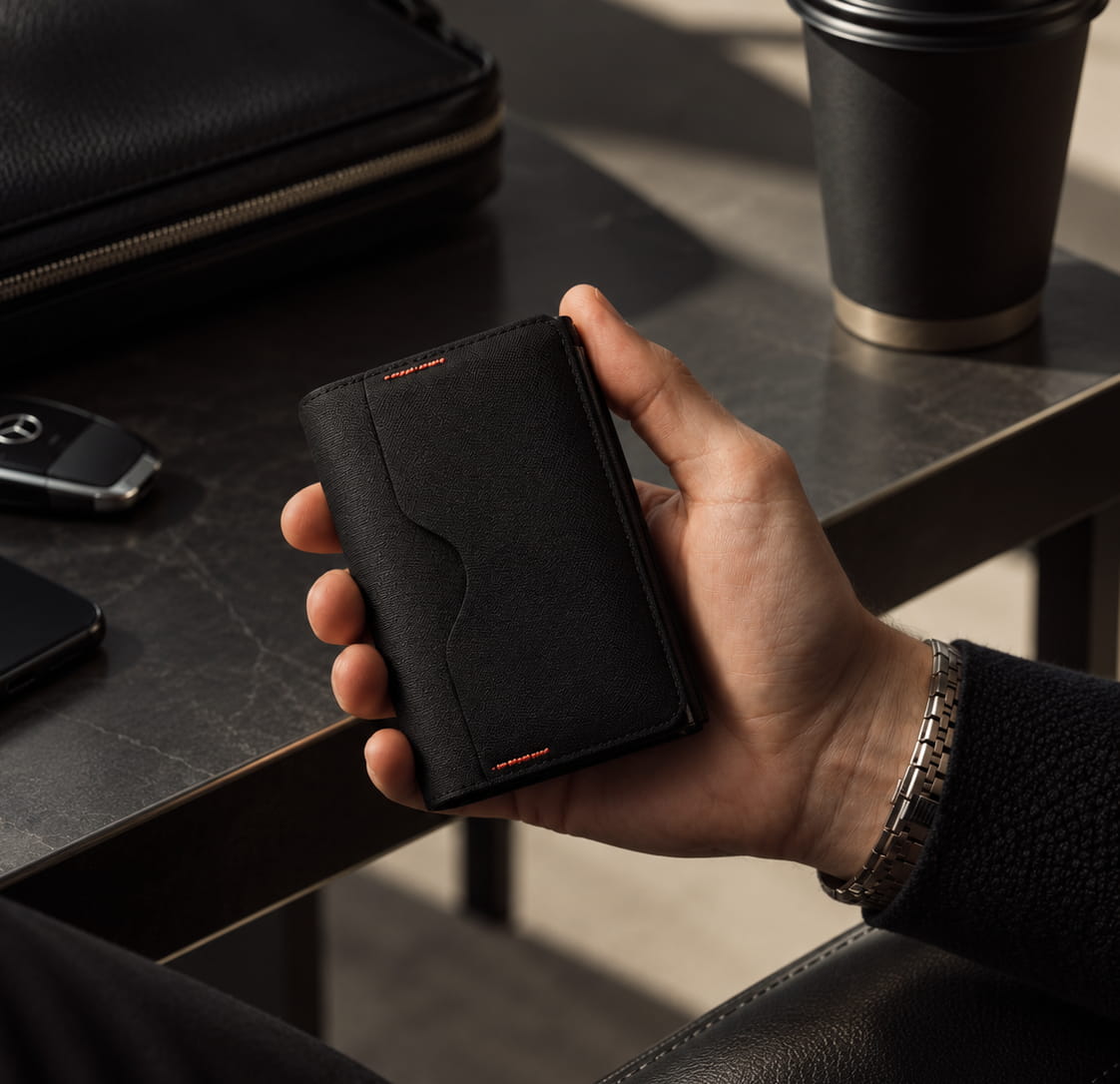LETWAL Minimal Magnetic Wallet with NFC & RFID Protection, Slim Design and Quick Card Access